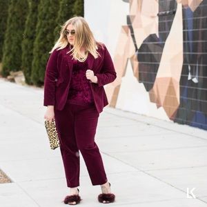 Burgundy velvet suit